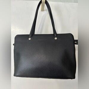 Longchamp Black Pebble Leatherr Tote